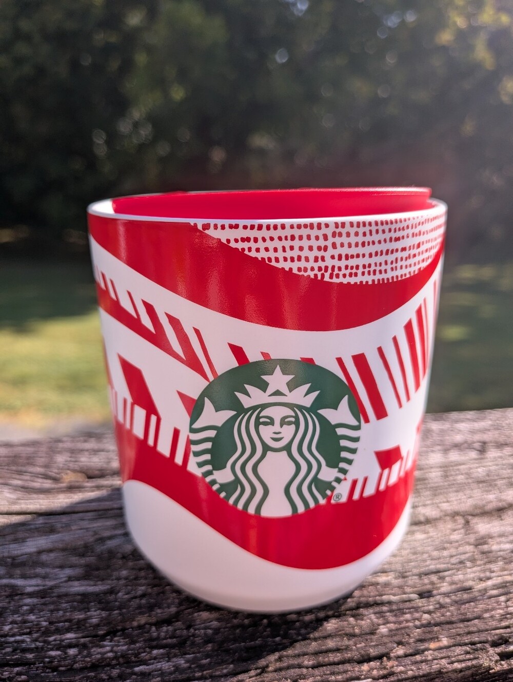 Starbucks 2021 Candy Cane Ceramic Cup w/ Lid- 8oz